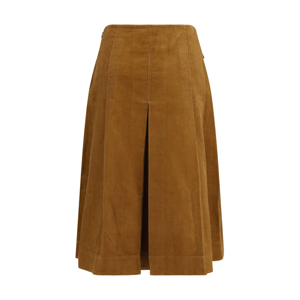 Elevate your wardrobe with the Tory Burch Brown Cotton Long Skirt, a luxurious blend of refined craftsmanship and effortless style, perfect for any sophisticated occasion.