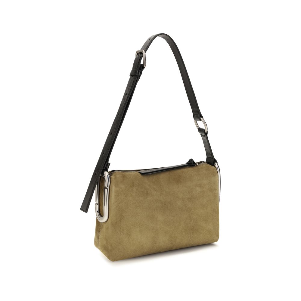 Indulge in the luxurious allure of the Marc Jacobs Beige Suede Leather Shoulder Bag, a masterpiece of craftsmanship that embodies sophistication and effortless elegance.