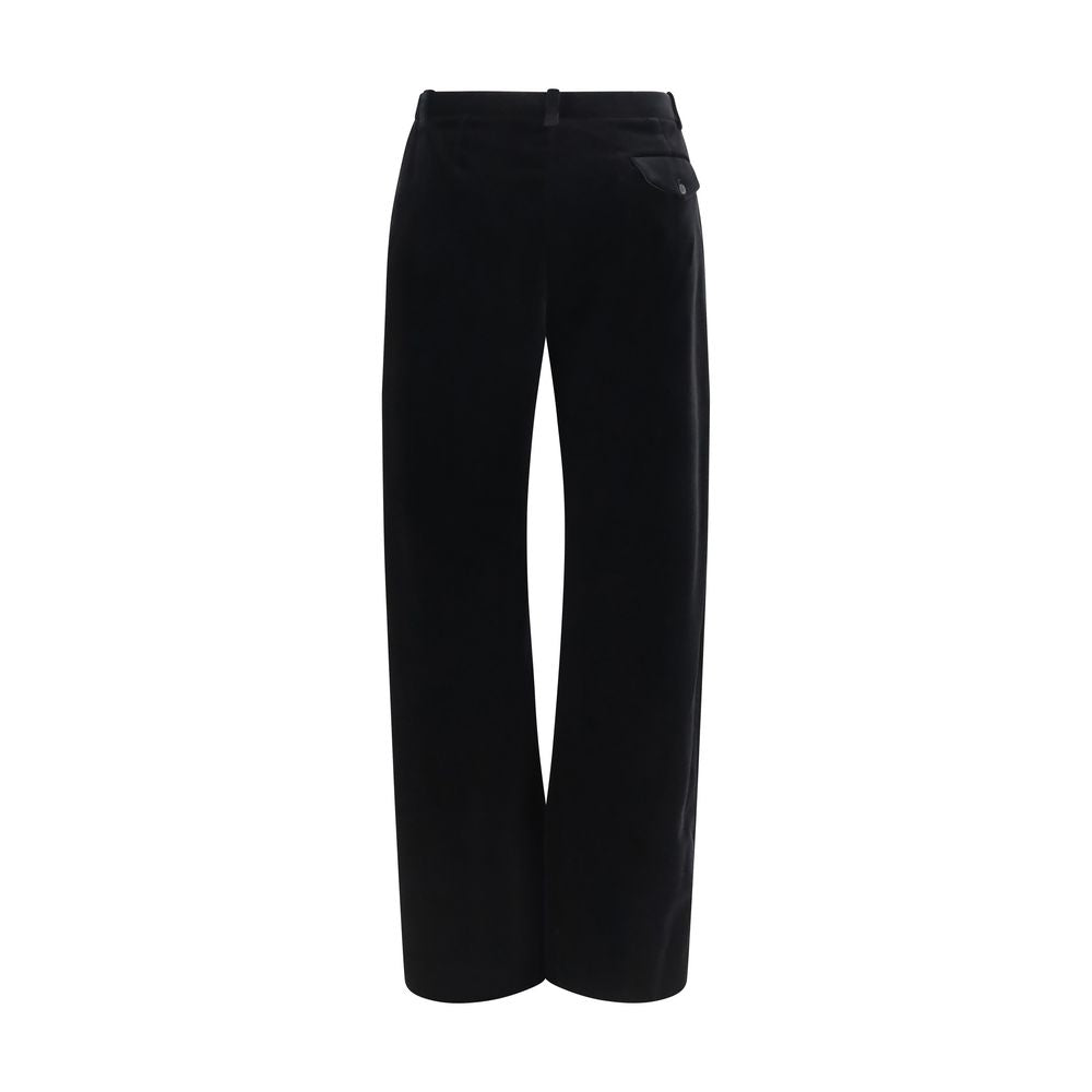 Indulge in the sculptural softness of Khaite's Black Viscose Casual Pants, a timeless piece that embodies luxury and sophistication, perfect for the discerning wardrobe.