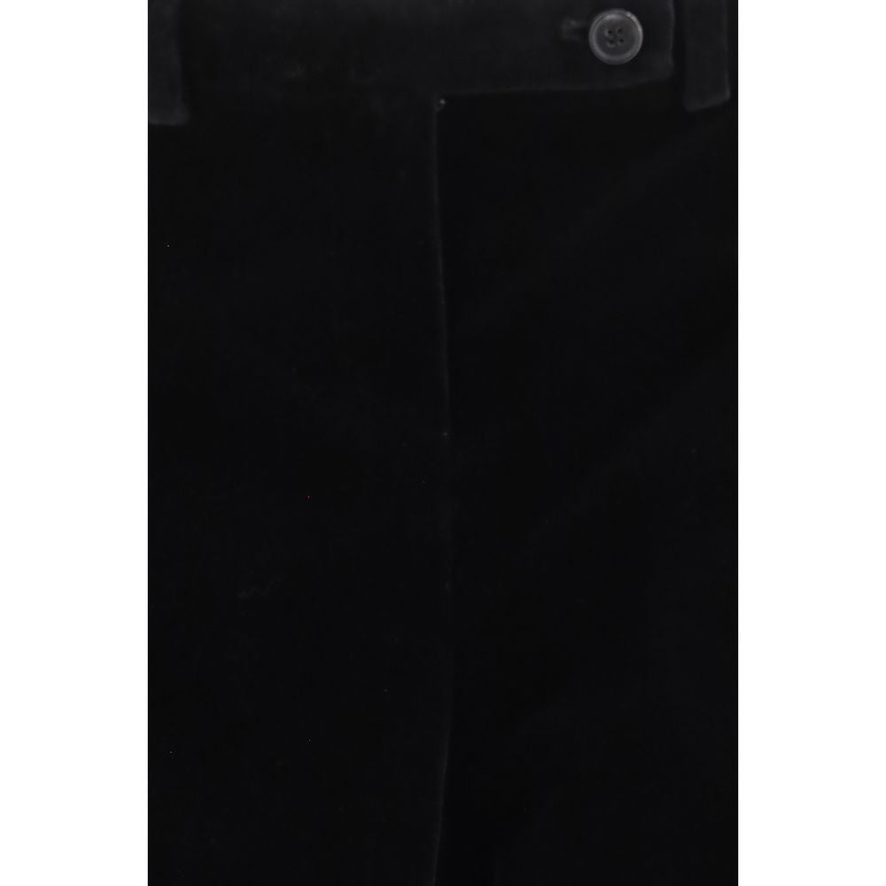 Elevate your wardrobe with Khaite's Black Viscose Casual Pants, crafted from luxurious double-faced satin for a sculptural silhouette that embodies refined elegance.