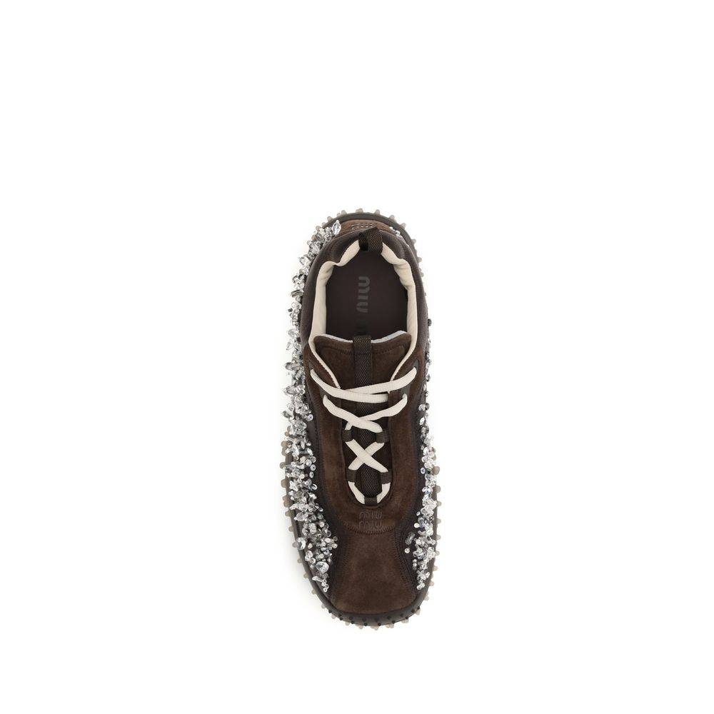 Miu Miu Brown Suede Leather Sneakers - Effortless Luxury Footwear