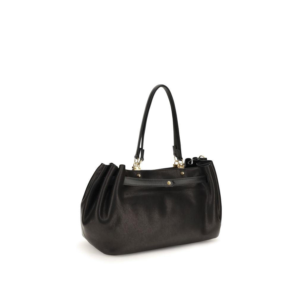 Balenciaga Black Calf Leather Bos Taurus Shoulder Bag - Luxury Redefined