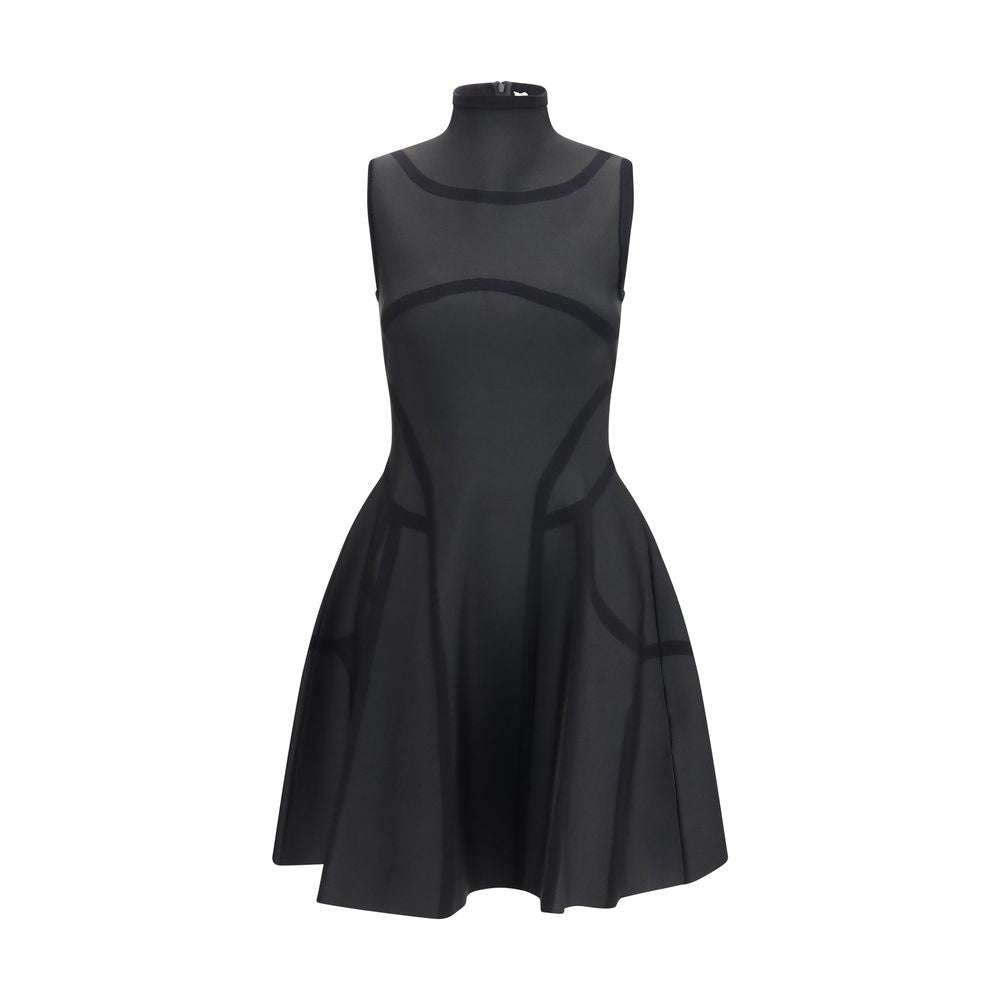 Indulge in the exquisite allure of the Alexander McQueen Black Polyester Cocktail Dress, where refined craftsmanship meets a sculpted silhouette, perfect for the discerning connoisseur.