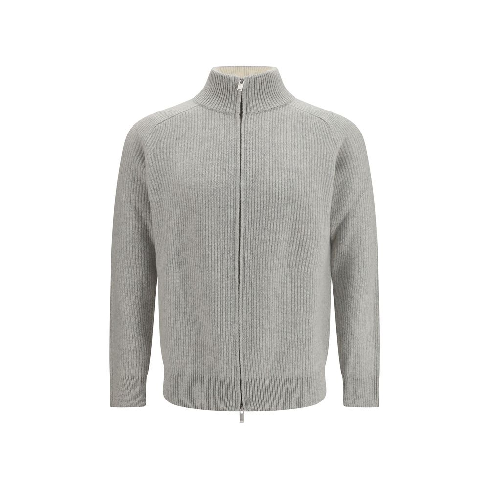 Elevate your wardrobe with the Lardini Gray Wool Oves Aries Sweatshirt, a blend of luxurious wool and cashmere, embodying timeless elegance and sophisticated comfort.