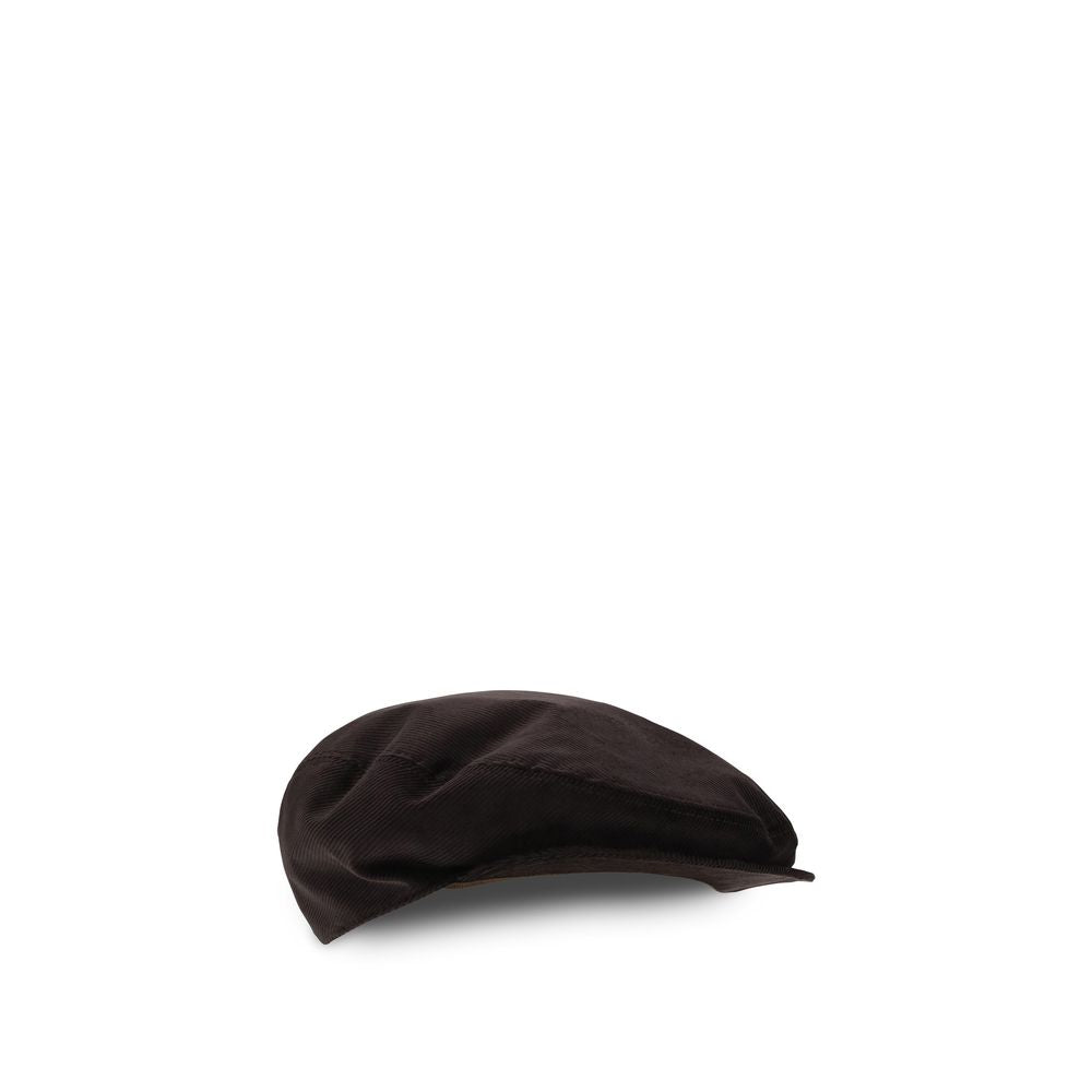 Discover the Dolce & Gabbana Brown Cotton Fatcap Hat, a refined accessory that elevates any ensemble with its luxurious texture and timeless elegance.