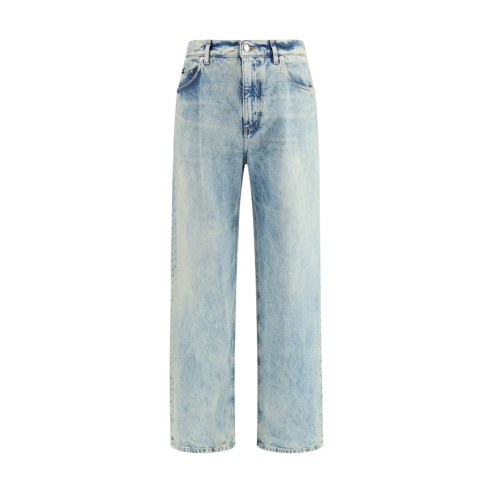 Indulge in the exquisite Dolce & Gabbana Blue Cotton Relaxed Fit Jeans, a masterful blend of Italian craftsmanship and contemporary elegance, perfect for the discerning individual.