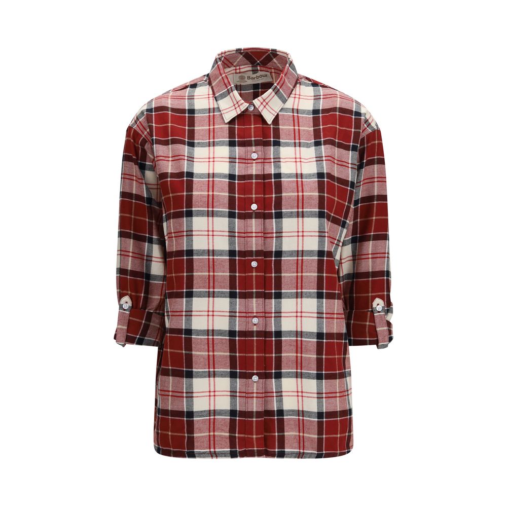 Indulge in the exquisite Elishaw check Shirt by Barbour, crafted from 100% cotton, embodying timeless elegance and effortless sophistication for every discerning wardrobe.