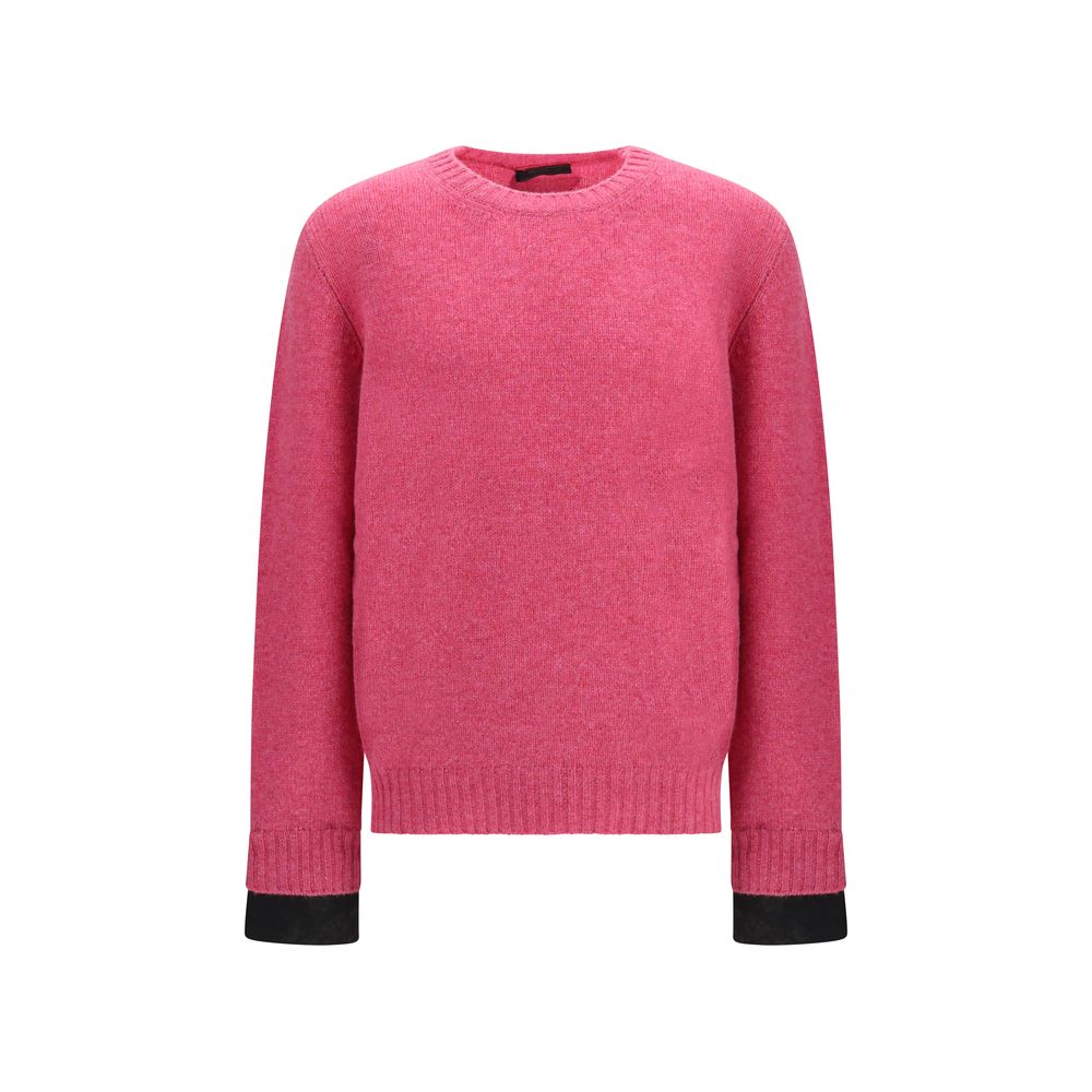 Discover the Prada Multicolor Wool Oves Aries Sweatshirt, crafted from pure Merino wool for unparalleled warmth and elegance, perfect for the discerning individual.