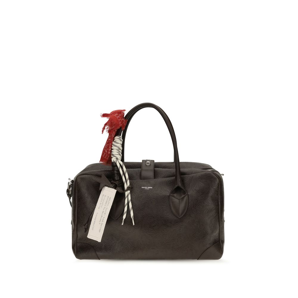 Indulge in the exquisite Golden Goose Brown Calf Leather Bos Taurus Handbag, a masterpiece of craftsmanship that embodies timeless elegance and luxurious allure.
