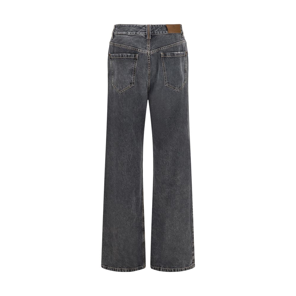 Brunello Cucinelli Gray Cotton Straight-Leg Jeans - Timeless Elegance