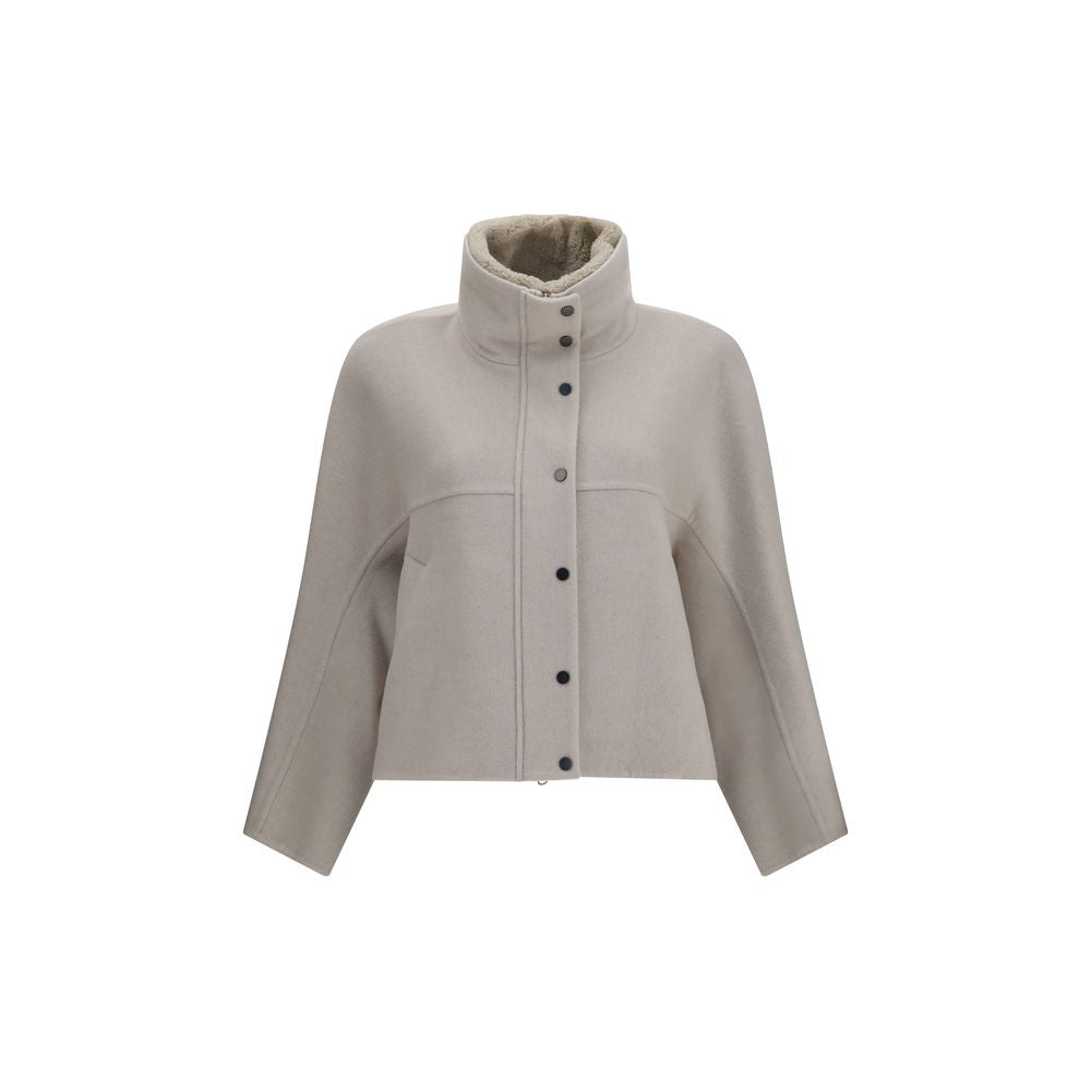 Brunello Cucinelli White Wool Oves Aries Coat - Timeless Luxury