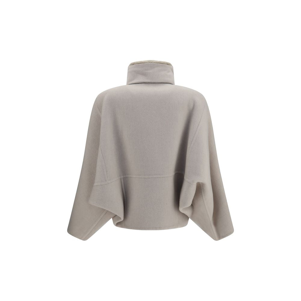 Brunello Cucinelli White Wool Oves Aries Coat - Timeless Luxury