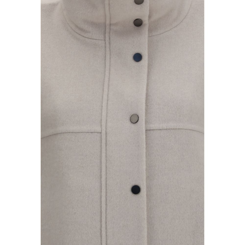 Brunello Cucinelli White Wool Oves Aries Coat - Timeless Luxury