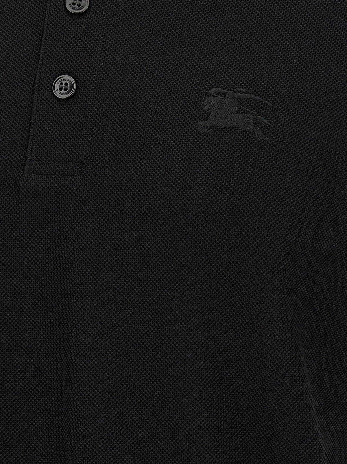 Discover the Burberry Black Cotton Polo Shirt from the Eddie collection, a symbol of refined elegance and superior craftsmanship, perfect for the discerning individual.