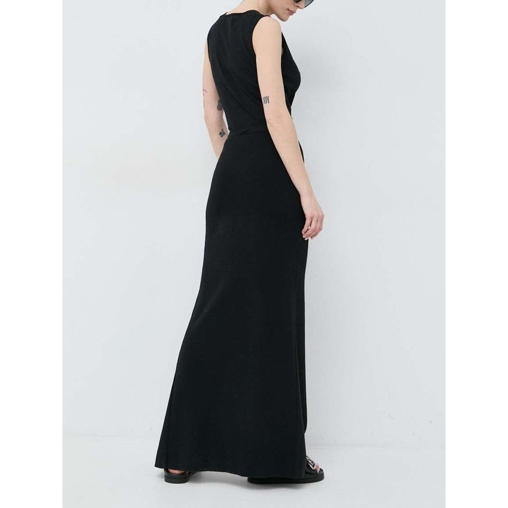 Patrizia Pepe Black Cotton Casual Dress - Effortless Elegance