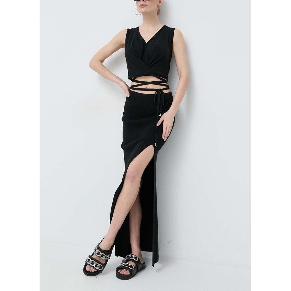 Patrizia Pepe Black Cotton Casual Dress - Effortless Elegance