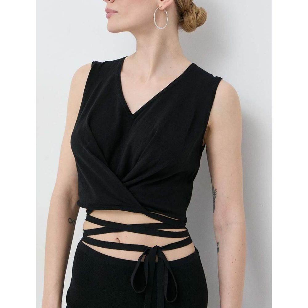 Patrizia Pepe Black Cotton Casual Dress - Effortless Elegance