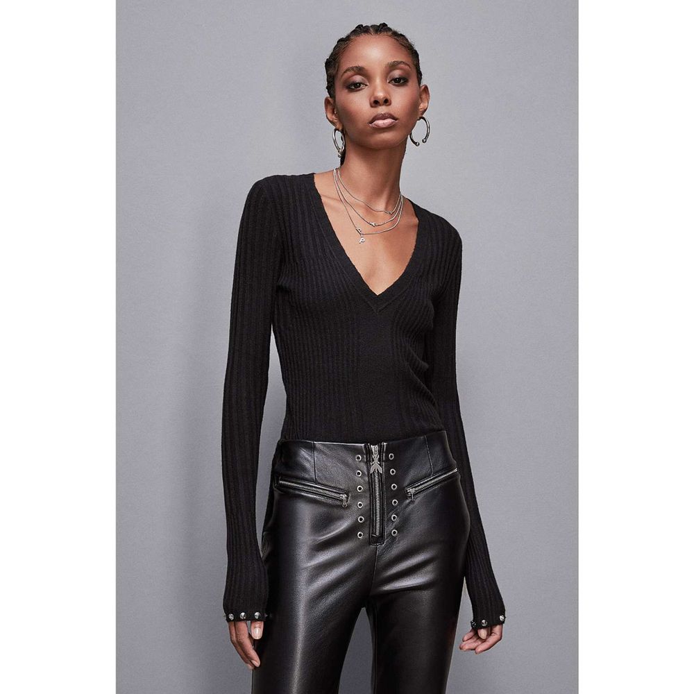 Patrizia Pepe Black Leather Pants - Timeless Luxury Fashion