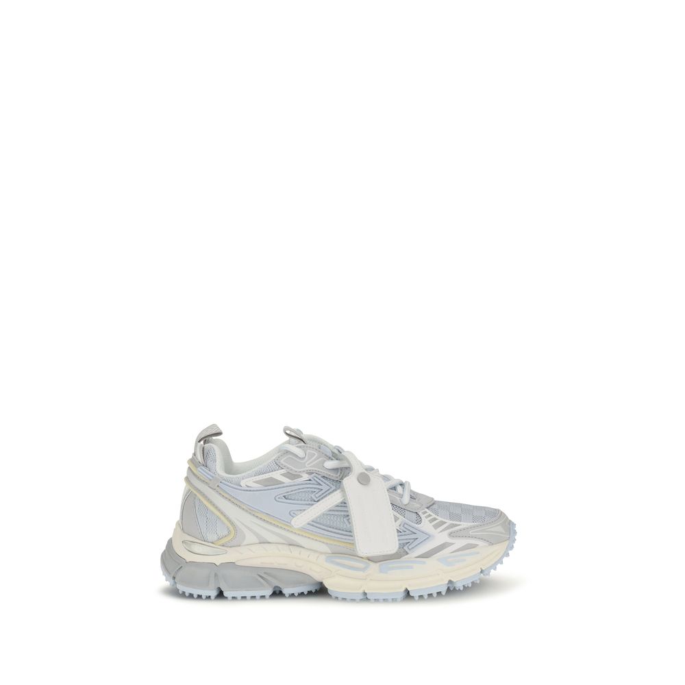 Elevate your style with Off-White Gray Fabric Athletic Sneakers, a luxurious blend of fabric and innovative design, perfect for the modern connoisseur.