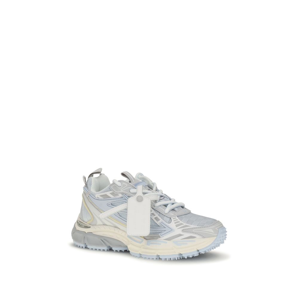 Elevate your style with Off-White Gray Fabric Athletic Sneakers, a luxurious blend of technical craftsmanship and modern elegance, perfect for the discerning individual.
