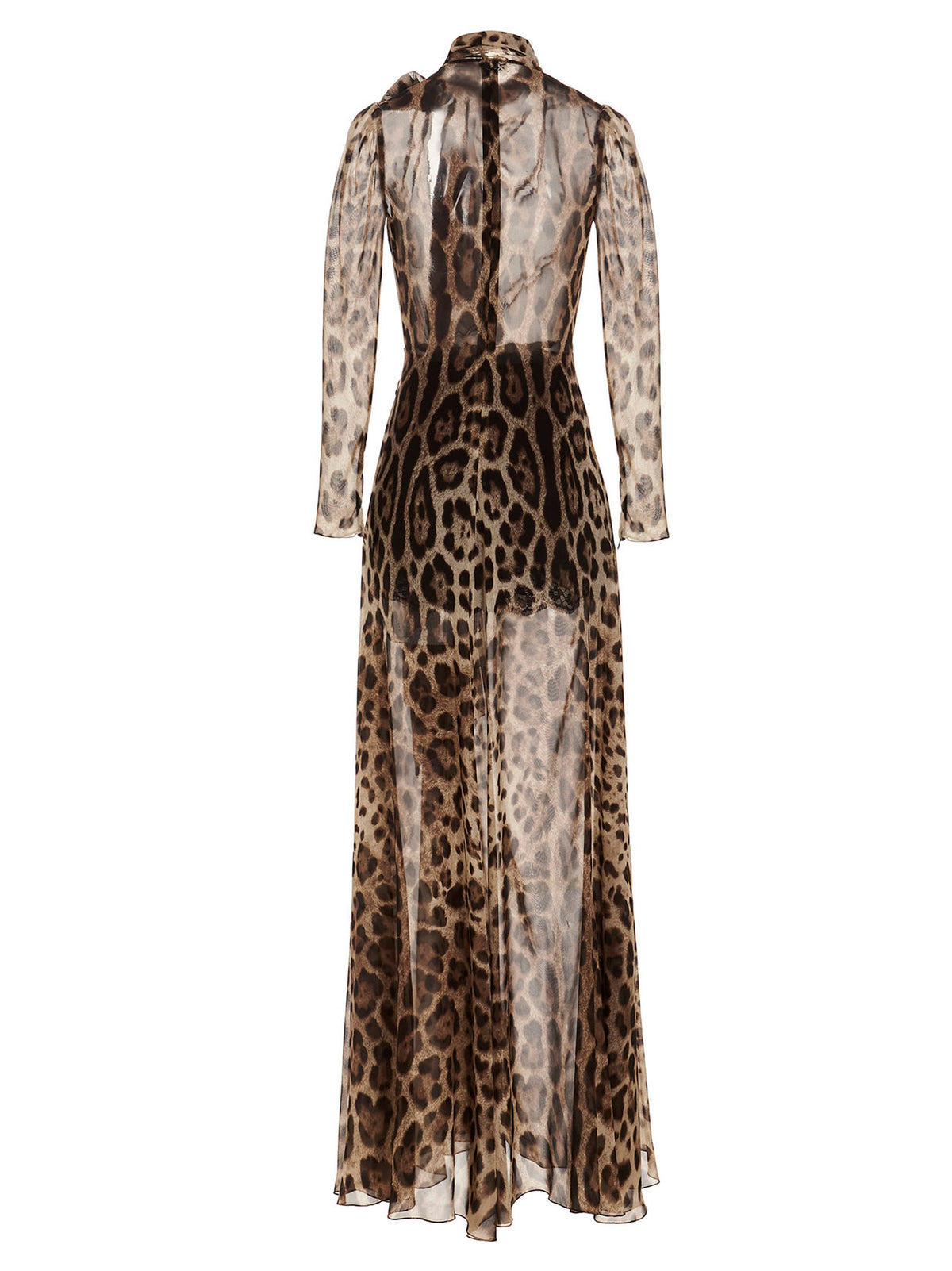 Indulge in the exquisite Dolce & Gabbana Brown Silk Casual Dress, a masterpiece of Italian craftsmanship, featuring a daring plunge neck and luxurious leopard print for the confident individual.
