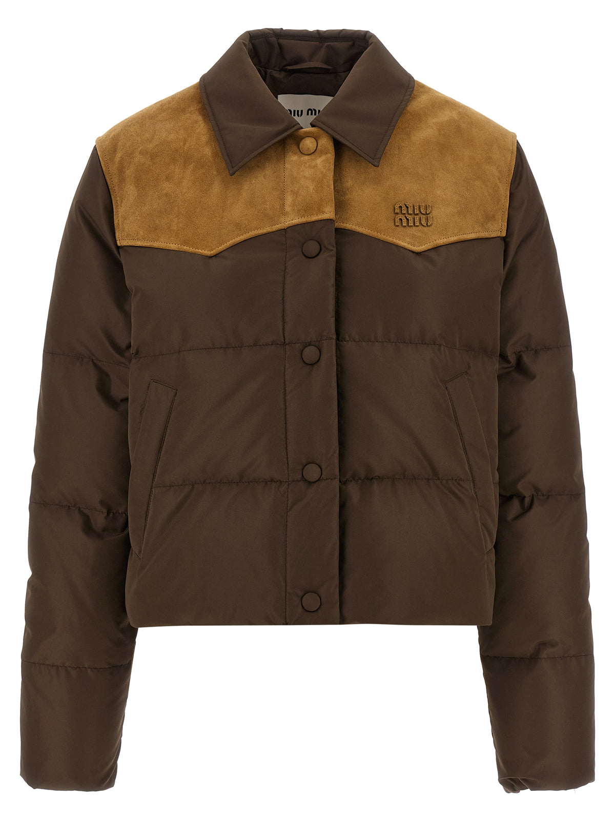 Miu Miu Brown Recycled Polyester Full-Length Jacket - Luxury Fashion