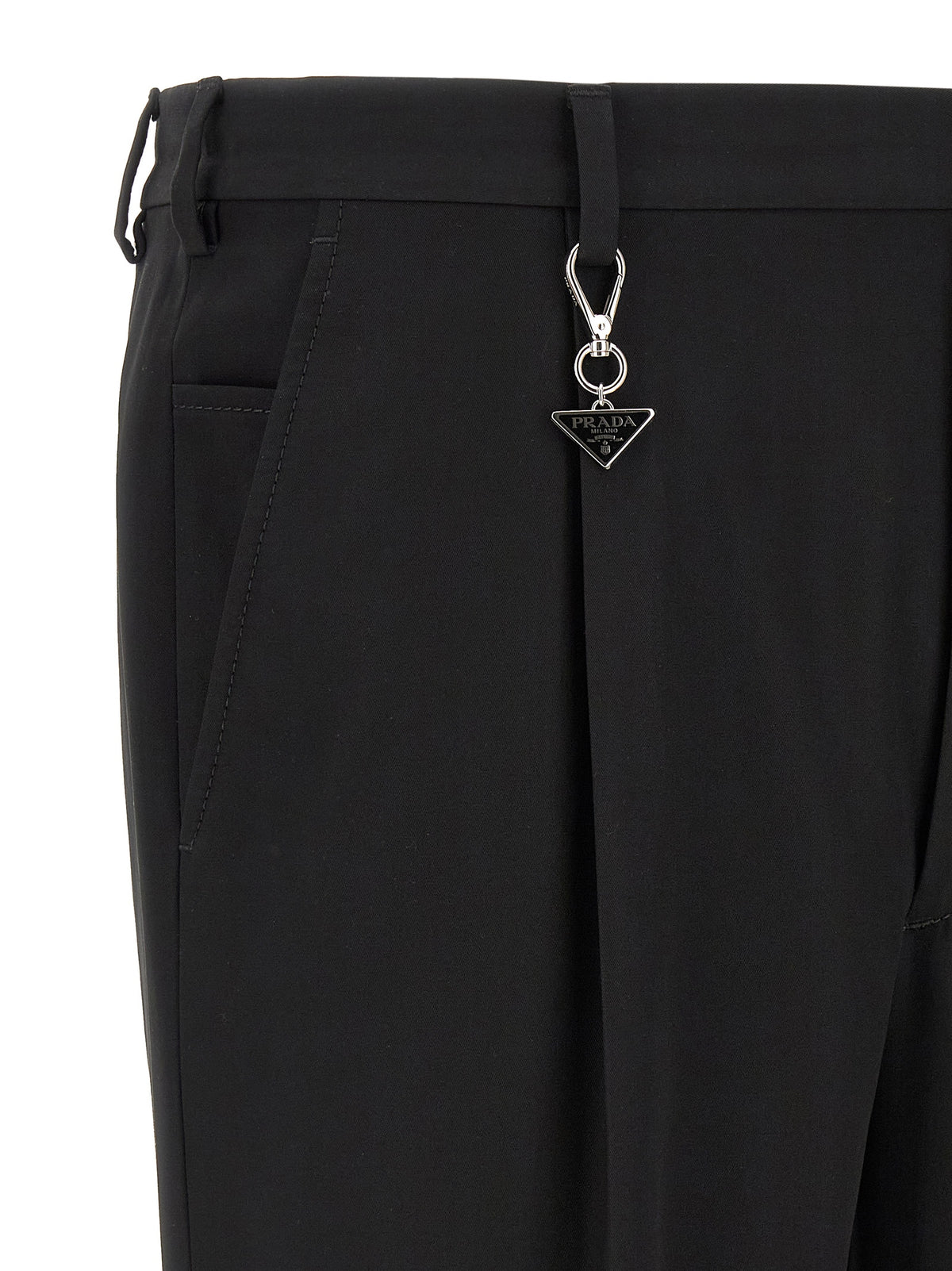Prada Black Cotton Casual Pants
