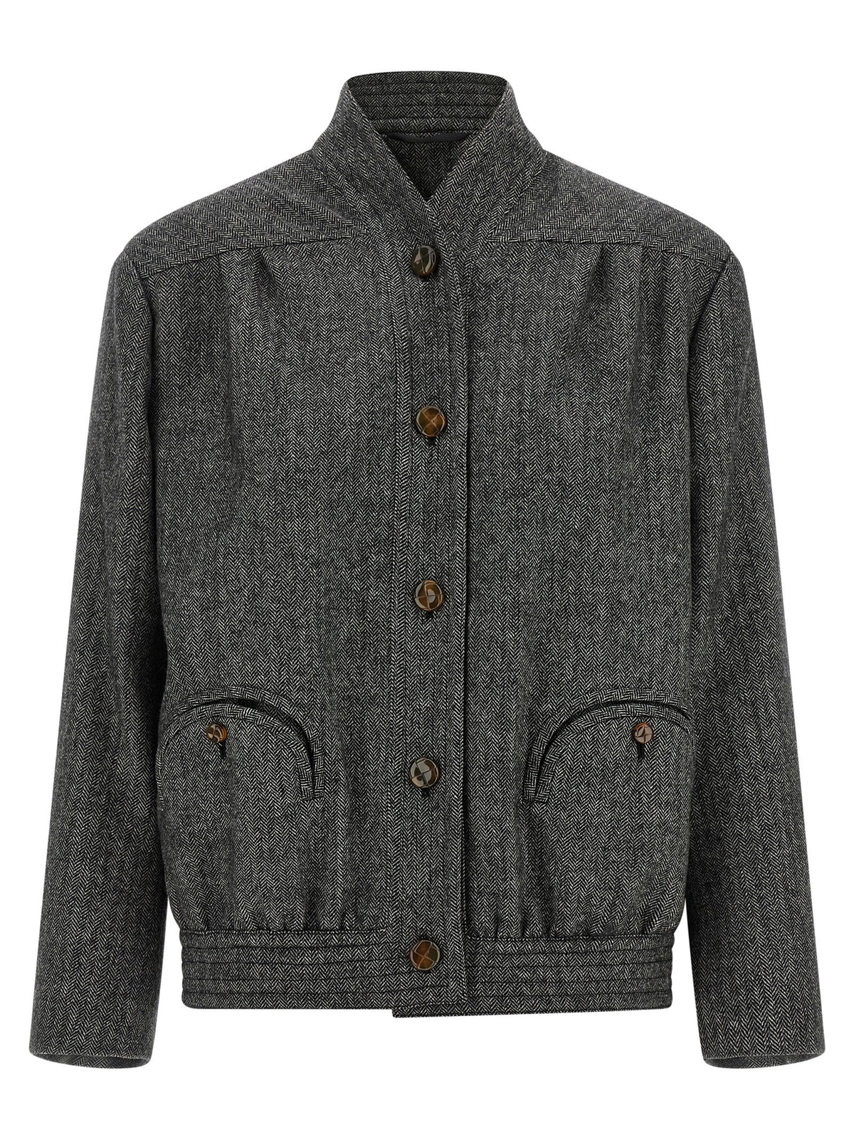 Blazé Milano Gray Virgin Wool Full-Length Jacket