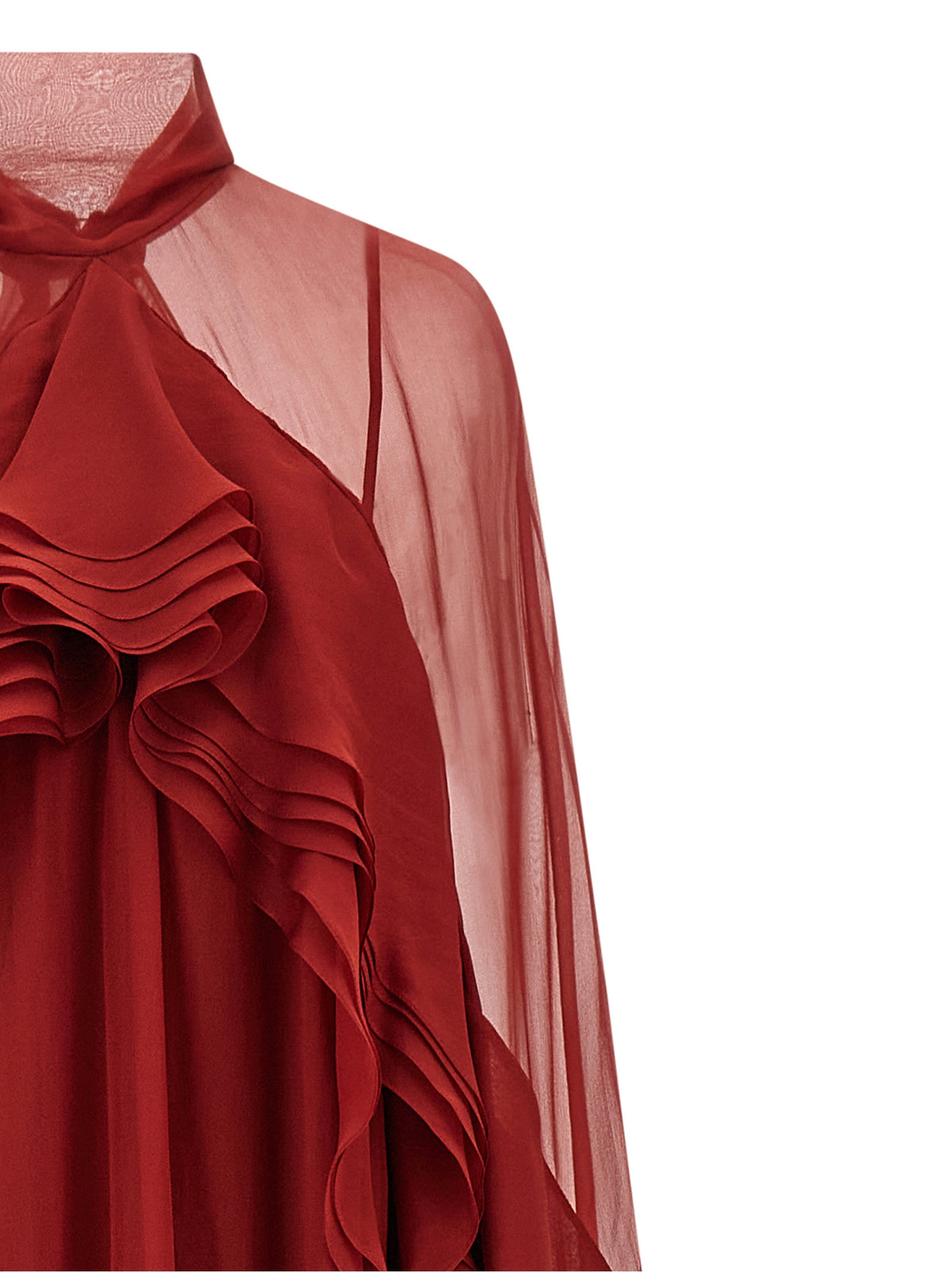 Alberta Ferretti Bordeaux Silk Long Dress