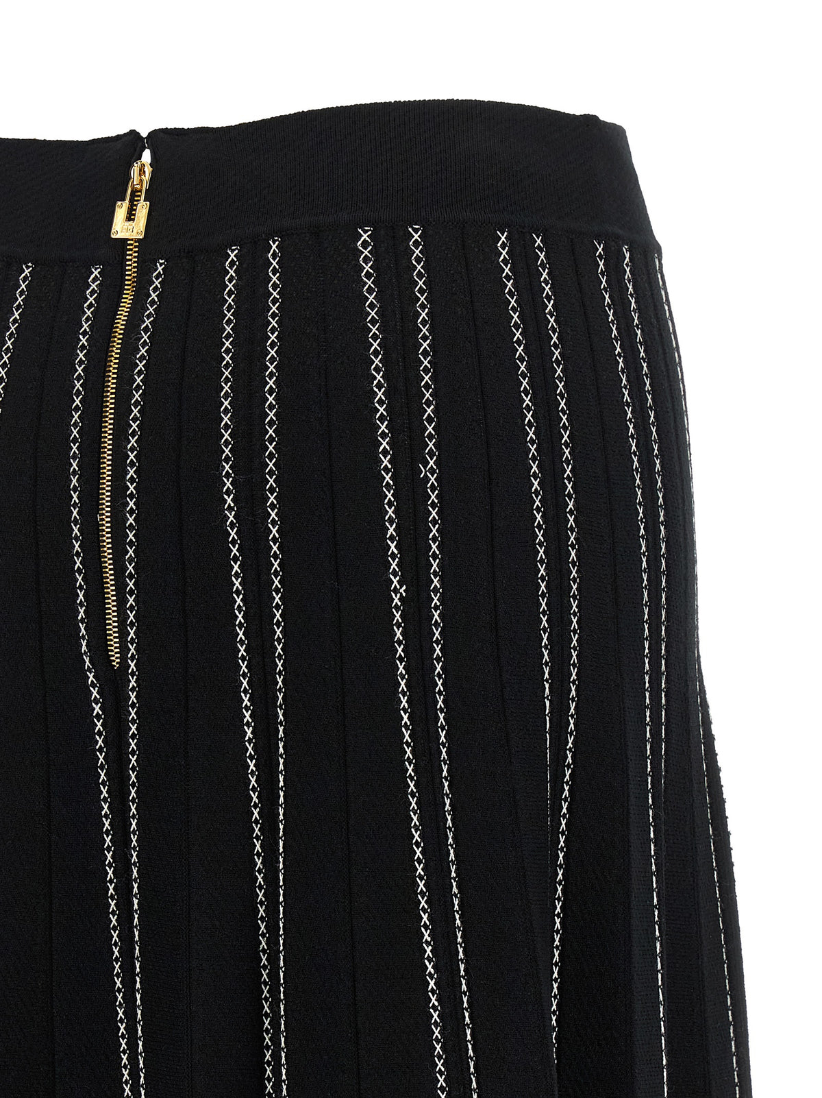 Elisabetta Franchi Black Viscose Midi Skirt