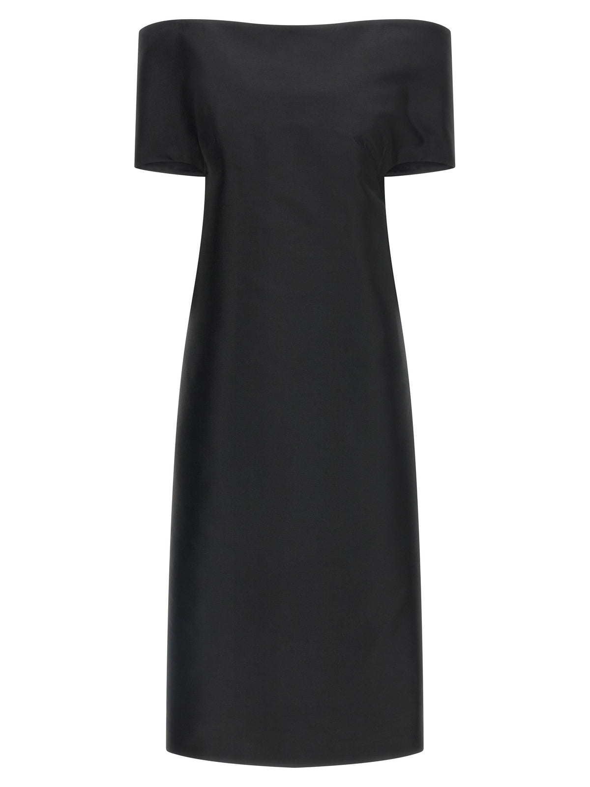 Jil Sander Black Silk Midi Dress