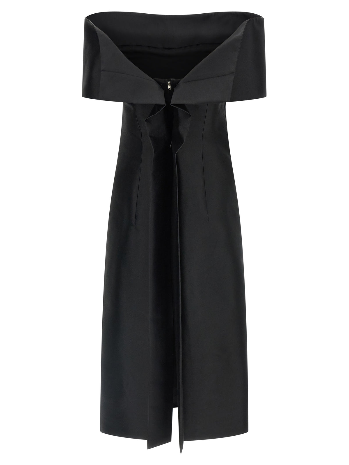 Jil Sander Black Silk Midi Dress