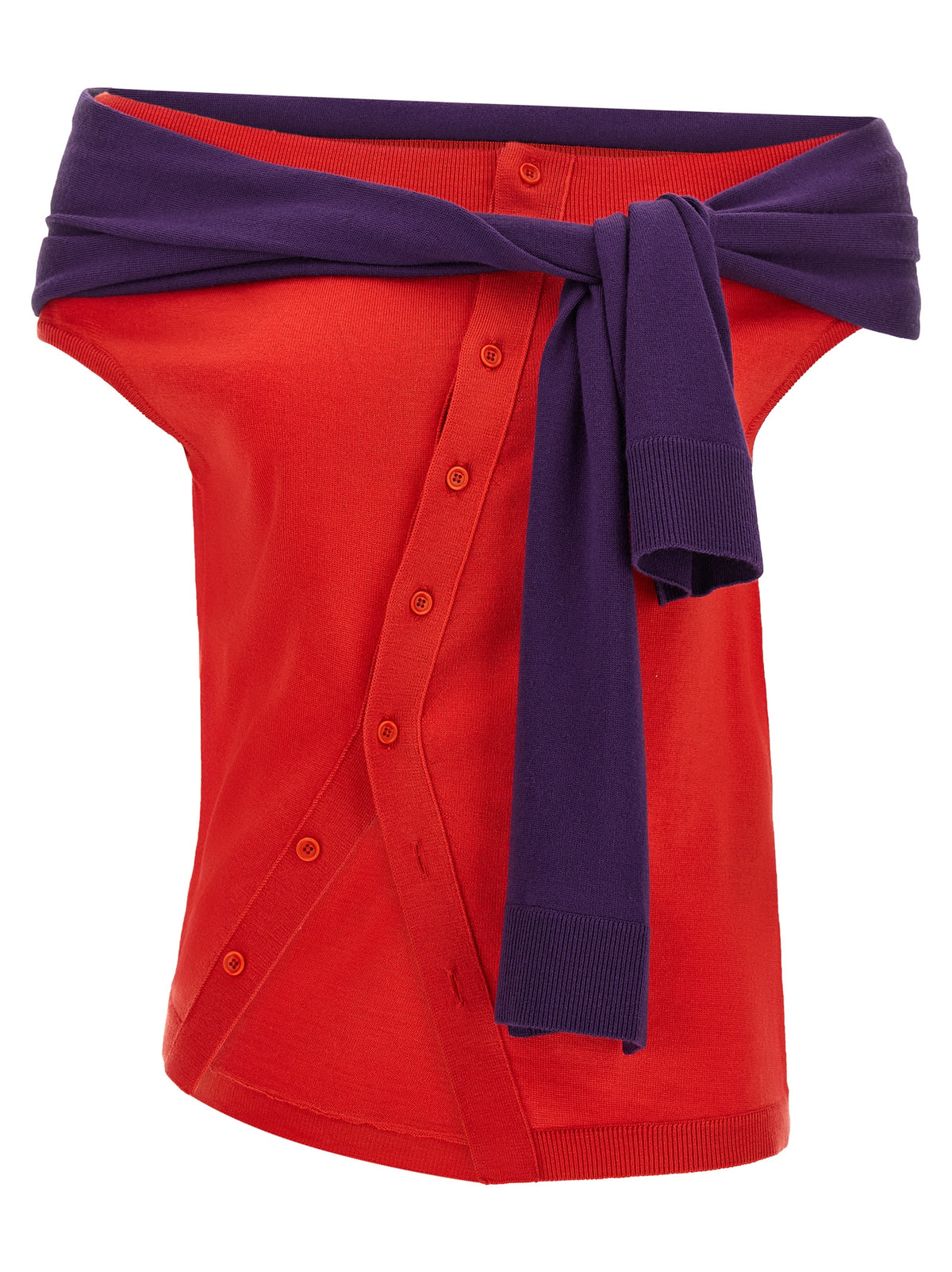 J.W.Anderson Red Wool Sleeveless T-Shirt - Luxury Knitwear Elegance