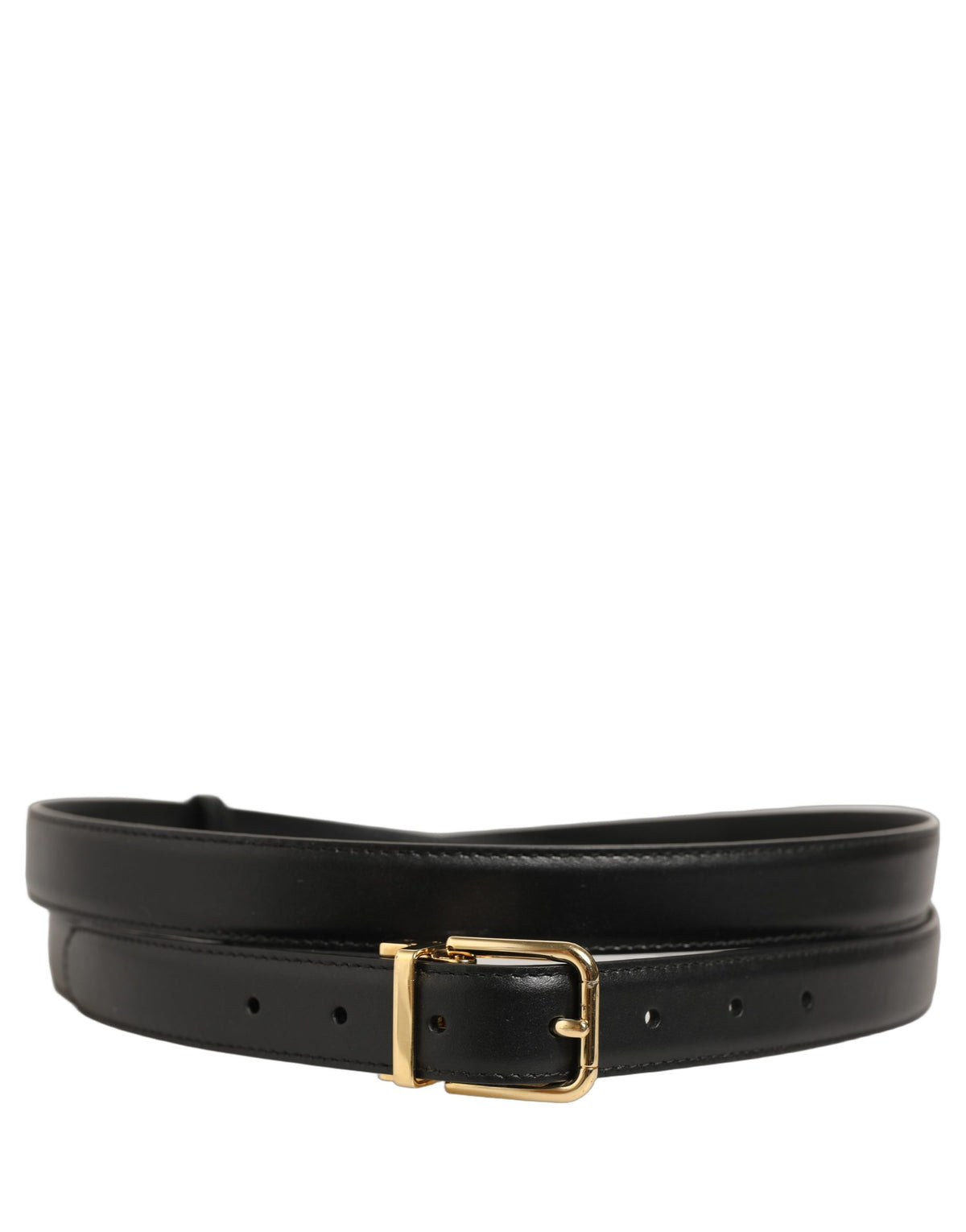 Dolce & Gabbana Black Leather Double Wrap Belt - Timeless Luxury