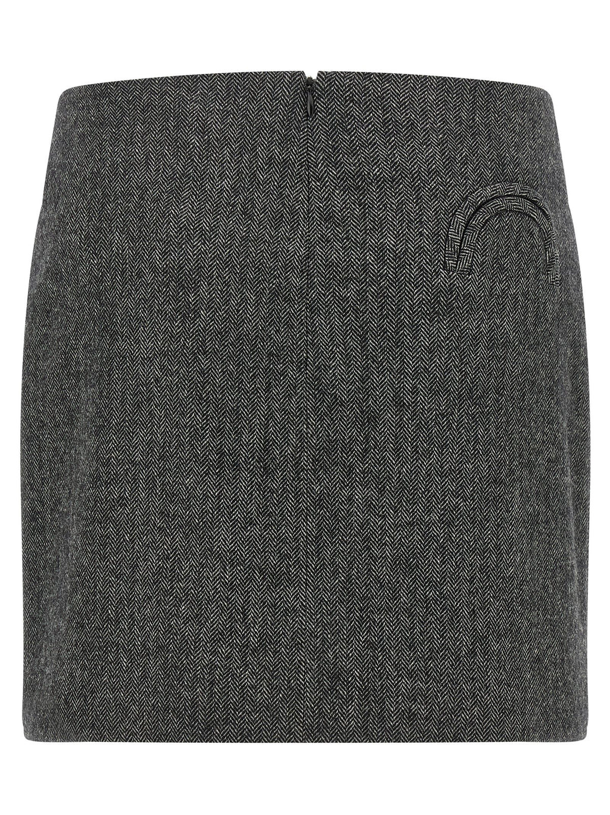 Elevate your wardrobe with the Blazé Milano Gray Virgin Wool Long Skirt, a masterpiece of Italian craftsmanship featuring luxurious virgin wool and a timeless herringbone pattern.