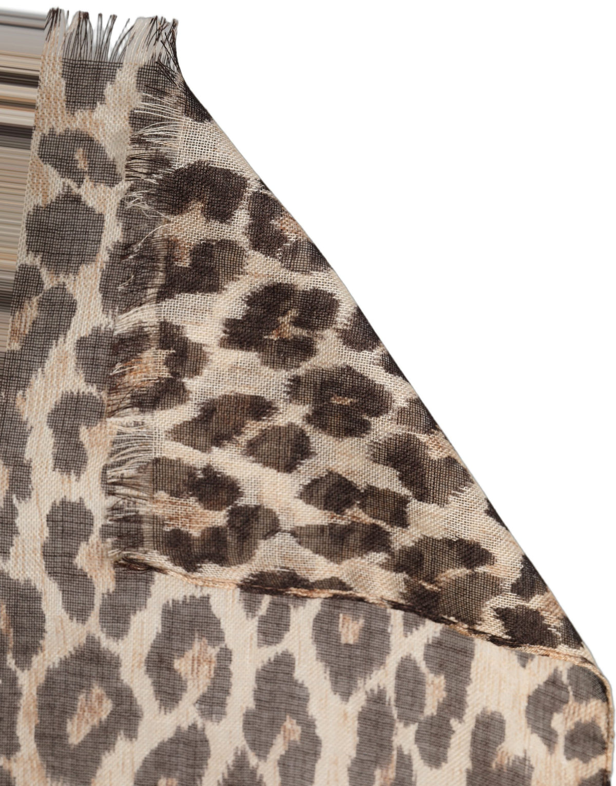 Dolce & Gabbana Brown Leopard Cashmere Shawl Stole Scarf