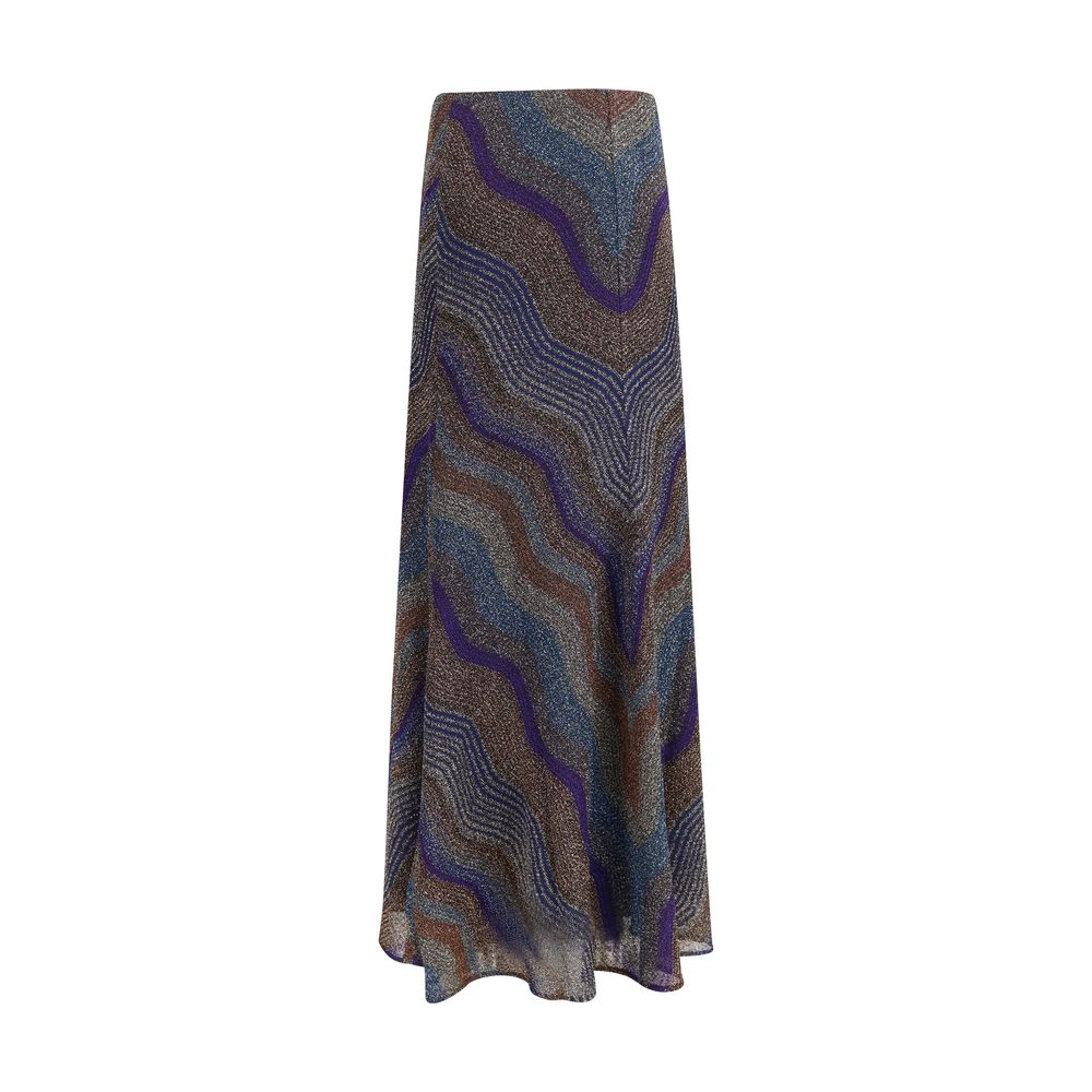 Elevate your elegance with the Missoni Multicolor Viscose Long Skirt, a masterpiece of fluid design and shimmering craftsmanship, perfect for unforgettable evenings.