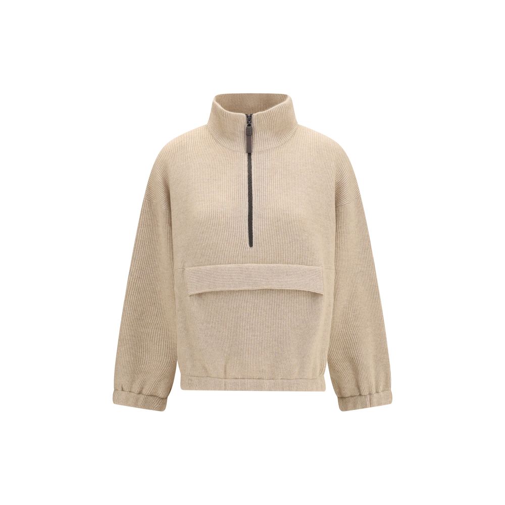 Brunello Cucinelli Cashmere Sweatshirt - Luxurious Beige Elegance