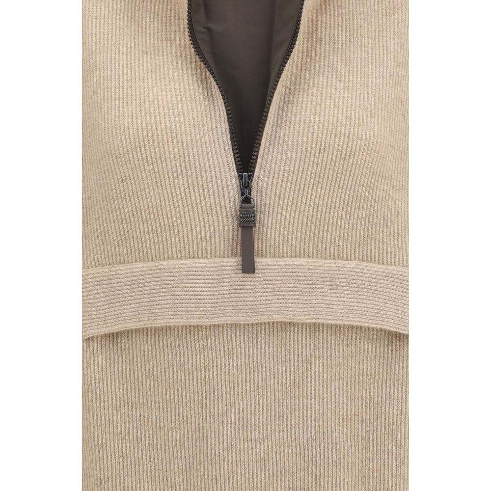 Brunello Cucinelli Beige Cashmere Sweatshirt - Luxurious Comfort