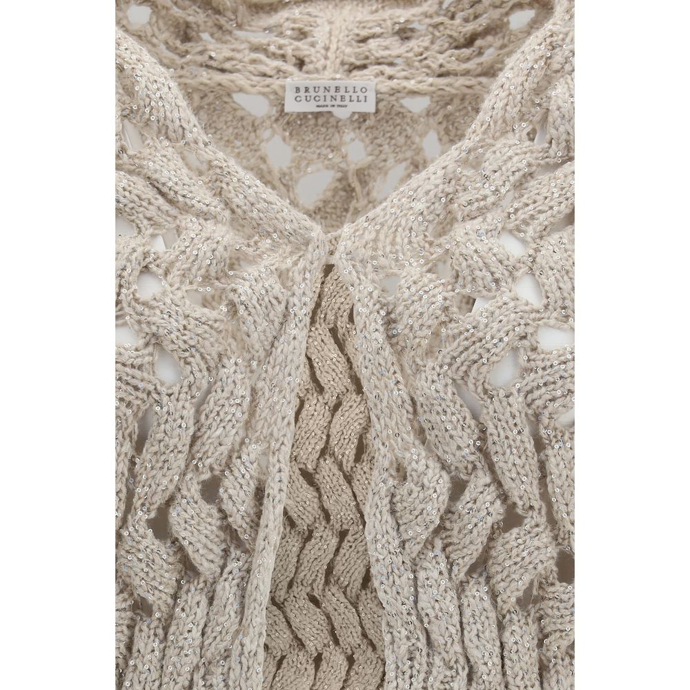 Brunello Cucinelli Beige Silk Cardigan - Exquisite Luxury Elegance