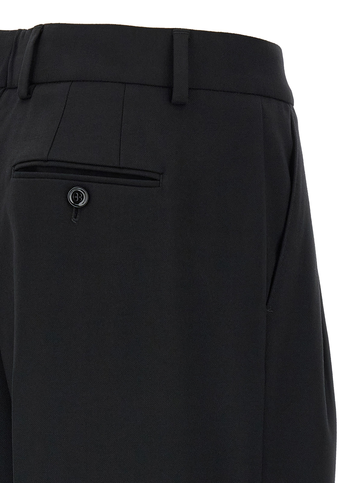 Dolce & Gabbana Black Virgin Wool Dress Pants for Timeless Elegance
