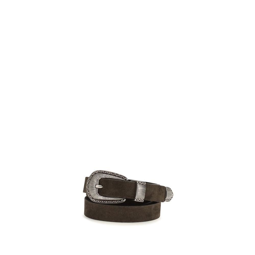 Brunello Cucinelli Brown Suede Leather Belt - Timeless Luxury
