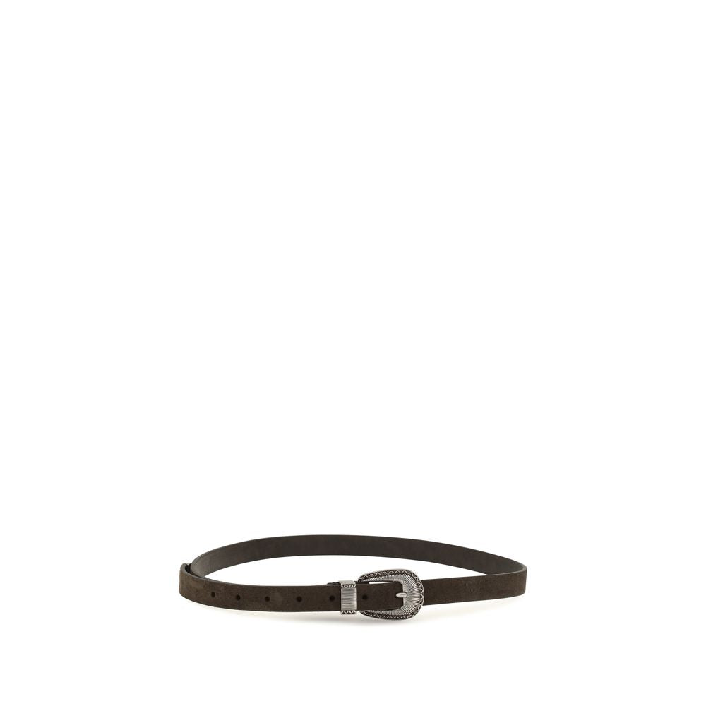 Brunello Cucinelli Brown Suede Leather Belt - Timeless Luxury