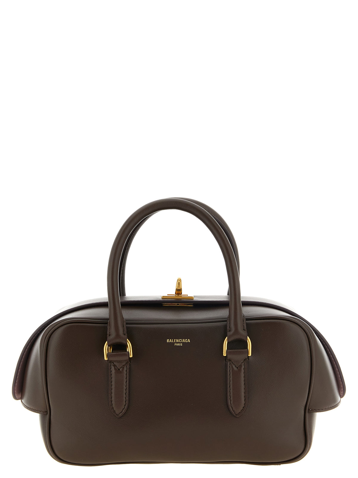 Indulge in the exquisite Balenciaga Brown Lamb Leather Handbag from the Bowling Le 7 collection, where luxurious craftsmanship meets timeless elegance, perfect for any sophisticated occasion.