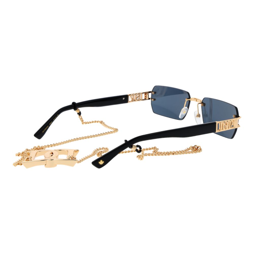 Indulge in the exquisite Dsquared² Gold Metal Sunglasses, where luxurious craftsmanship meets bold design, perfect for the discerning individual who commands attention.