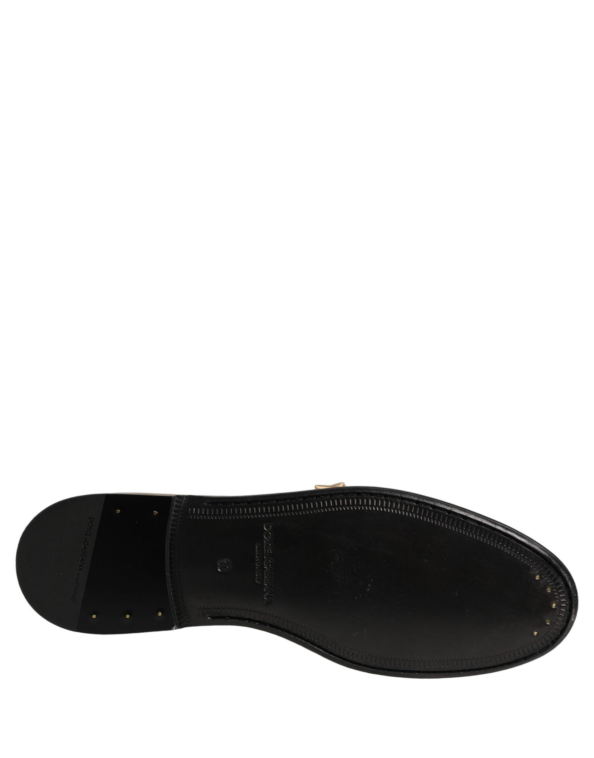 Dolce & Gabbana Metallic Gold Leather Flats Loafers Shoes