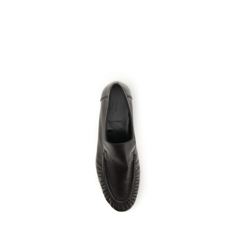 The Row Brown Suede Leather Slip-On Loafers – Timeless Elegance
