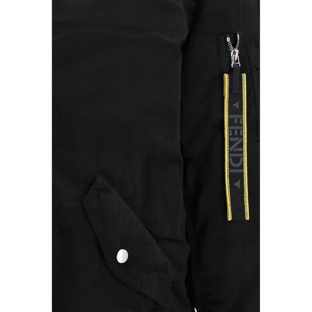 Fendi Black Polyamide Bomber Jacket - Elevate Your Elegance