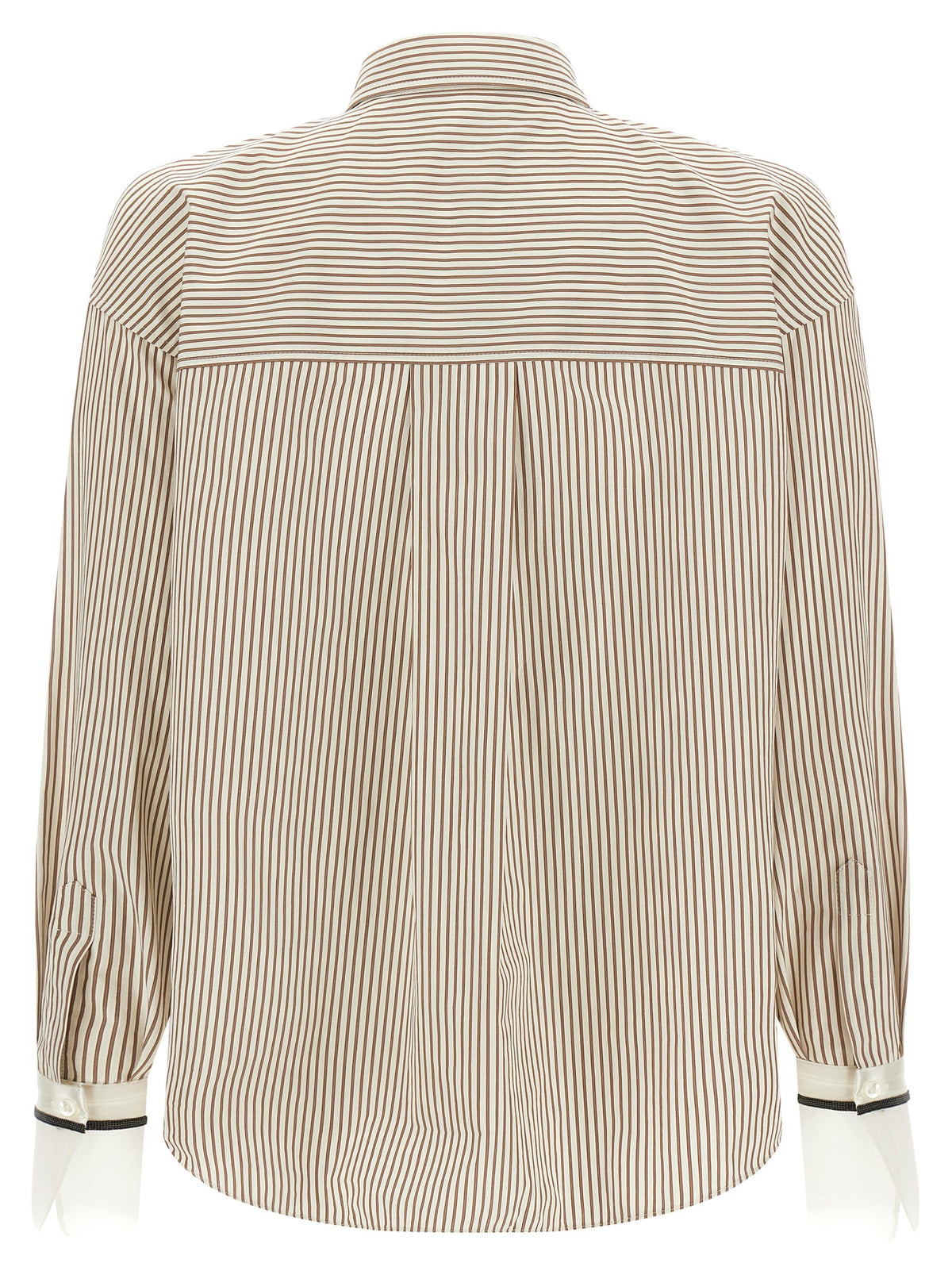 Experience the elegance of Brunello Cucinelli's Beige Cotton Blouse, a masterpiece of contemporary tailoring that embodies refined luxury and timeless sophistication.