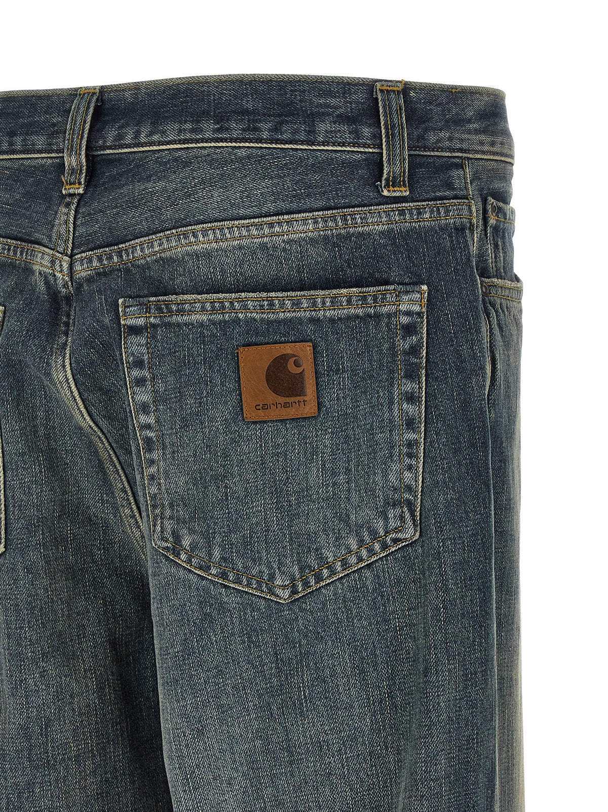 Carhartt WIP Gray Cotton Straight-Leg Jeans - Timeless Luxury